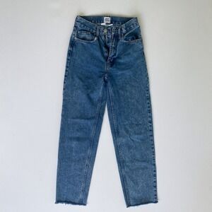 BDG Urban Outfitters High-Rise Baggy‎ Jeans Frayed Hem Light Wash Size 24